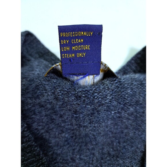 Club Room Lambswool Sweater Vest Mens Large Blue Golf Golfing Vintage - Picture 4 of 7